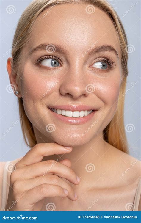 Portrait Of Cute Blonde That Posing On Camera Stock Image Image Of