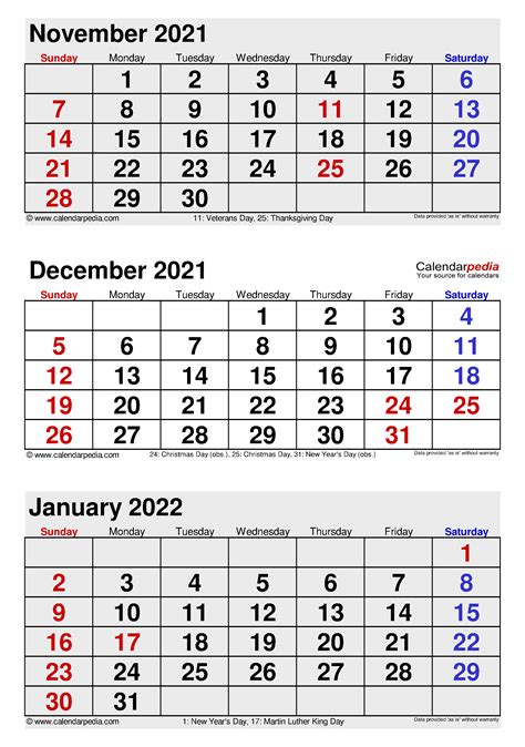 December 2021 Calendar Templates For Word Excel And Pdf