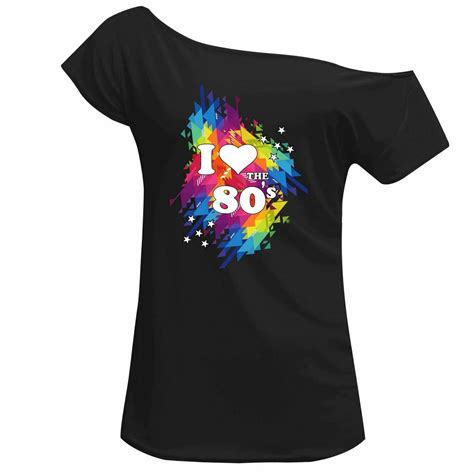 Ladies I Love The 80s T Shirt Fancy Party Top Shirt Disco Club Festival