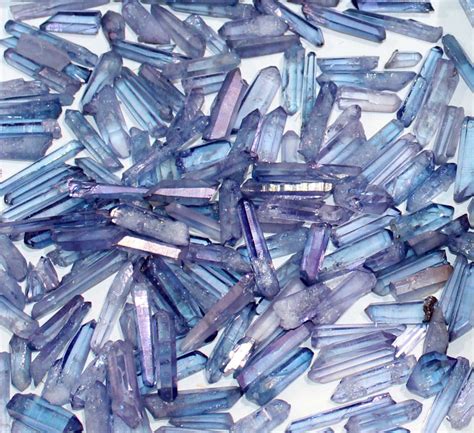 Double Terminated Quartz Crystals Crystals Violet Aura Stones And