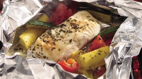 Baking salmon in foil is so easy that anyone can do it! Grilled Lemon Pepper Halibut and Squash Foil Packs recipe ...
