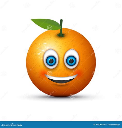 Naranja Sonriente Del Emoji Ilustración Del Vector Ilustración De