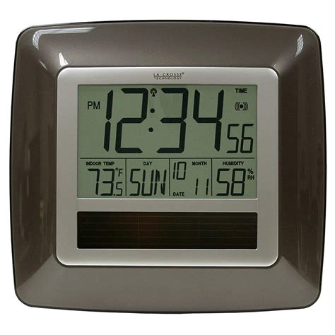 Wt 8112u Solar Atomic Digital Clock With Indoor Temperature Humidity