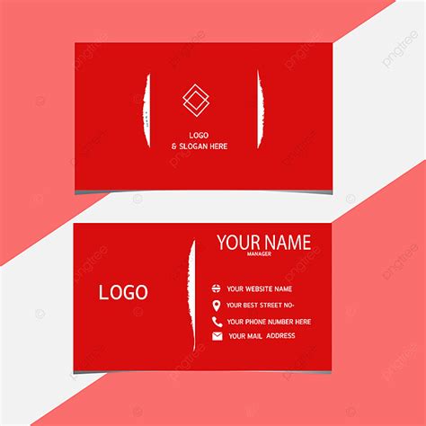 Red Business Card Vector Template Download On Pngtree