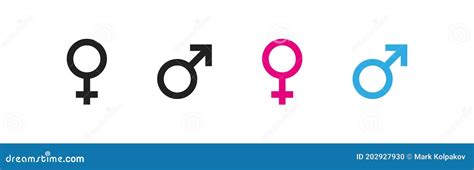 Gendervrouwen En Mannen Platte Pictogrammen Symbool Voor Afzonderlijk Teken Van Het Geslacht