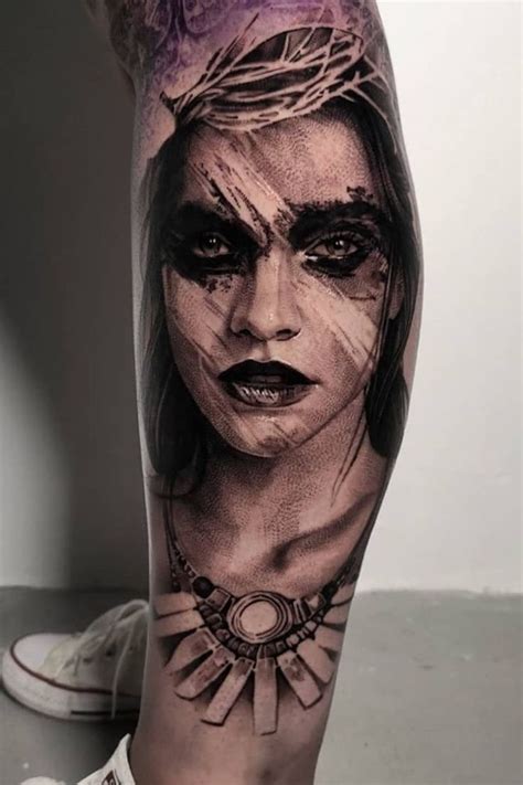 Realistic Woman Portrait Tattoo Made By John Hudic In London At Nr