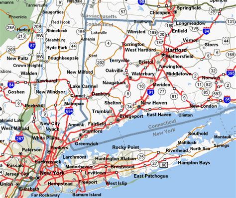Map of ct ny | Download them and print