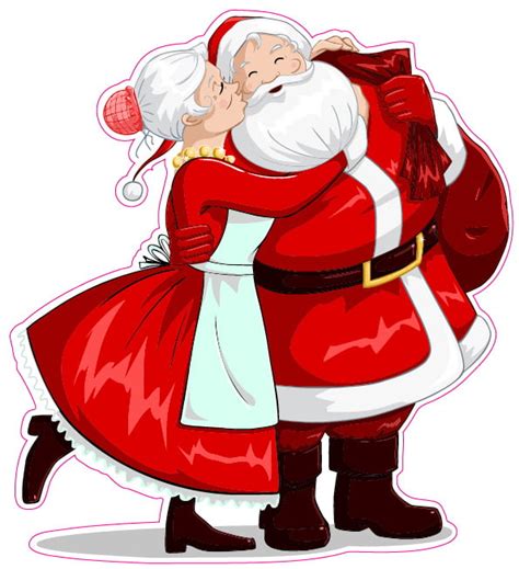 Mr And Mrs Santa Claus Large Wall Decor Decal 24 X 22