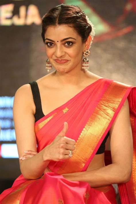Actress Kajal Agarwal In Red Saree Photos 2017 Kajal Agarwal Sarees