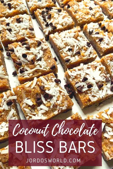 Coconut Chocolate Chip Bliss Bars Jordos World