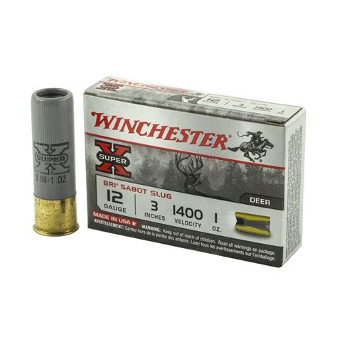 winchester super x ammunition 12 gauge 3 1 oz bri sabot slug 5 box munitions express