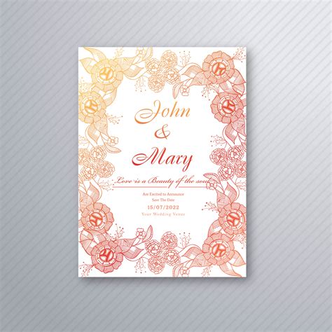 Pikbest has 161148 wedding card design images templates for free download. Wedding invitation card template with decorative floral backgrou - Download Free Vectors ...