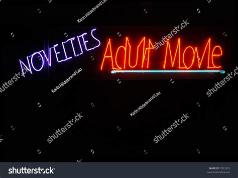 Illuminated Novelties Adult Movie Neon Sign Stock Photo 7023319