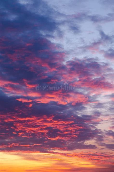 Colorful Sunset Sky And Clouds Vertical Photo Stock Image Image Of