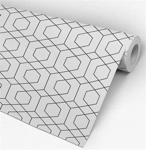 Wallpaper Hexagon Lines Pattern Moonwallstickers