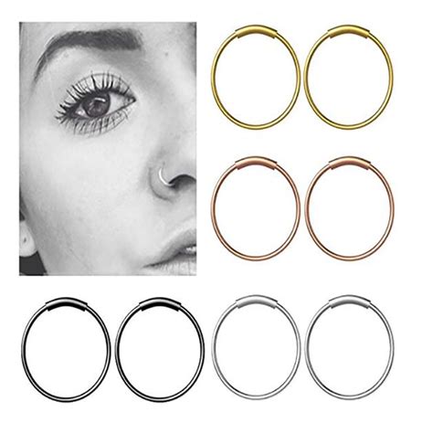 Tiancifbyjs Nose Ring Hoop Piercing Body Jewelry 20g Stainless Tragus Helix Cartilage Earring