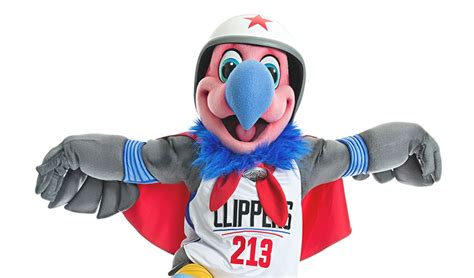 Los angeles clippers owner steve ballmer, left, celebrates after dunking a basketball after introducing their new mascot, a california condor named chuck, right. LA Clippers Introduce New Mascot Chuck | Los Angeles Clippers