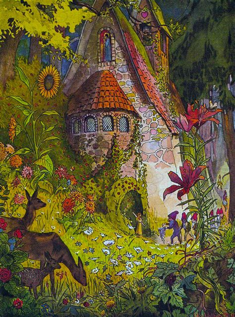 Castle Gnome Home Vintage Fairy Illustration Fairy Digital Download Vintage Fairy Gnome