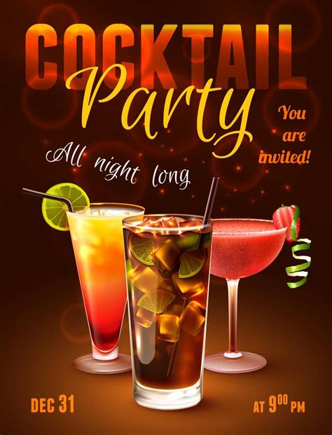 Cocktail Party Poster Vector Art At Vecteezy Free Nude Porn Photos