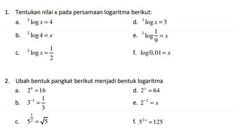 Contoh Soal Bentuk Akar Eksponen Logaritma Dan Pengertiannya Soal