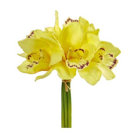 9” Cymbidium Orchid Artificial Flower Bundle Set Of 6 2250 S6 Nearly Natural