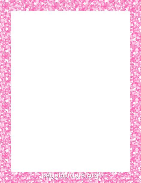 Pink Glitter Border Page Borders Pink Glitter Clip Art