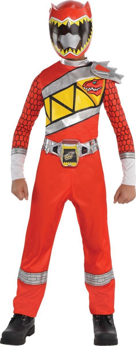 Boys Red Ranger Jumpsuit Costume Power Rangers Dino Charge Party