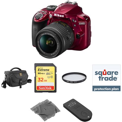 Nikon D3400 Dslr Camera With 18 55mm Lens Deluxe Kit Red Bandh