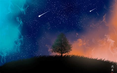 1920x1200 tree and shooting stars 4k 1200p wallpaper hd artist 4k wallpapers images photos