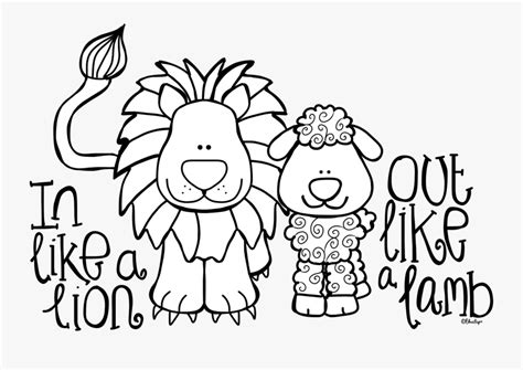 Like A Lion Out Like A Lamb Coloring Page , Free Transparent Clipart