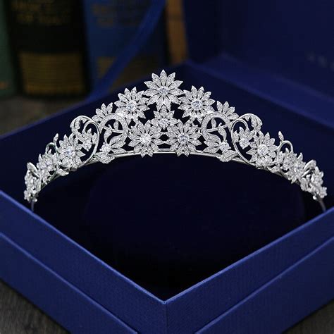 Buy Full Cubic Zircon Tiara Paved Cz Crown Tiaras