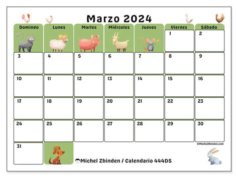 Calendario Marzo 2024 Campaña Ds Michel Zbinden Mx