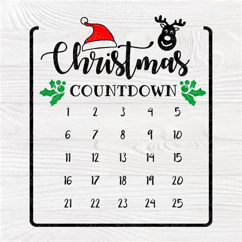 Christmas Countdown Svg Cut File For Advent Calendars