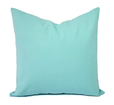 Two Aqua Pillow Covers Solid Teal Throw Pillows Aqua Couch Etsy