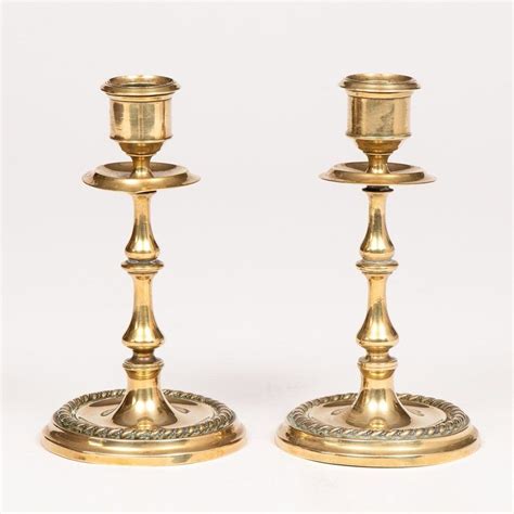 Pair Of Victorian Brass Candlesticks C1880