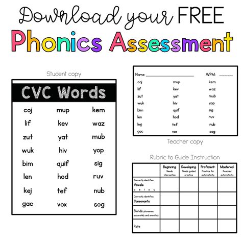 Free Printable Phonics Assessments Free Printable