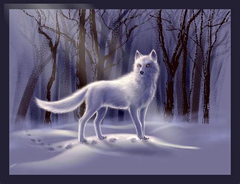 Anime White Wolf Blue Eyes