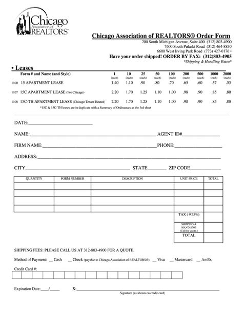 Chicago Association Of Realtors Lease 2023 Fill Out And Sign Online Dochub