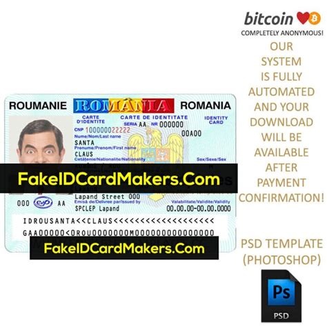 Romanian Id Card Template Psd Editable Fake Download Regarding Blank