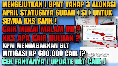 MENGEJUTKAN BPNT APRIL SUDAH SI UNTUK SEMUA KKS CAIR MALAM INI