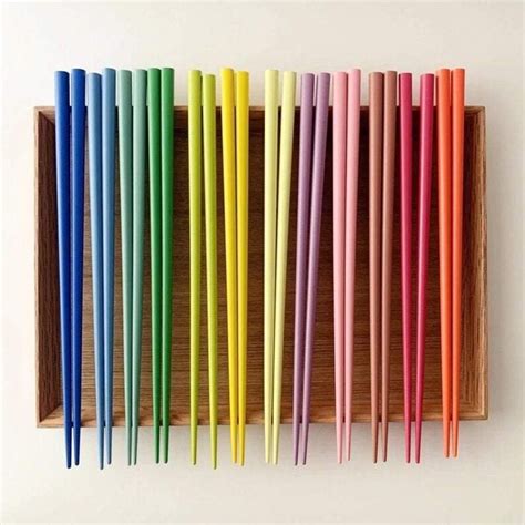 Bamboo Luxury Rainbow Chopsticks One Pair Etsy Uk