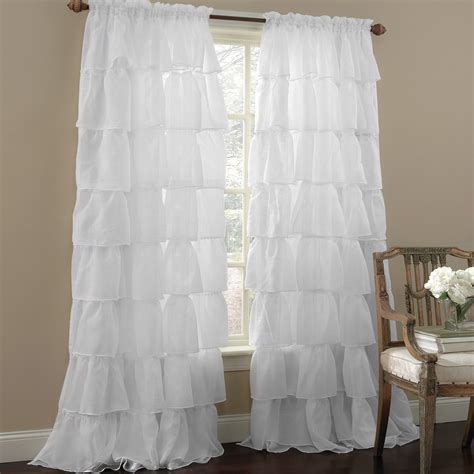 20 Ideas Of Sheer Voile Ruffled Tier Window Curtain Panels