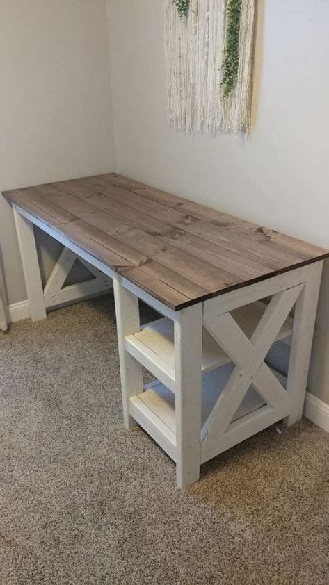A diy l shaped desk that will have all your friends raving over your office space. Farmhouse X Office Desk | Farmhouse furniture, Diy ...