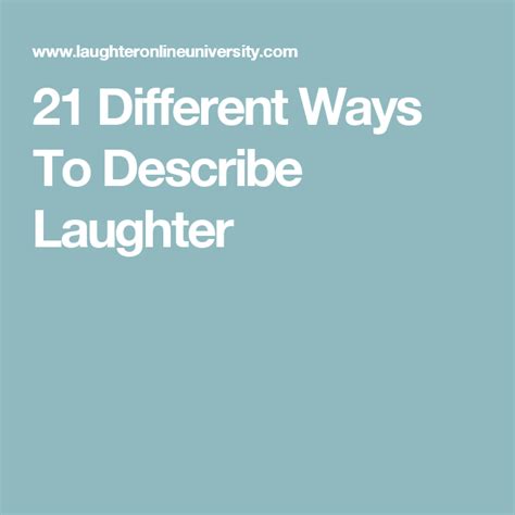 Ways To Describe Laughter Do You Know Your Lingo Laughter Writing