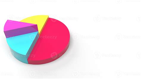 Multicoloured Pie Chart 3d Rendering On White Background For Business