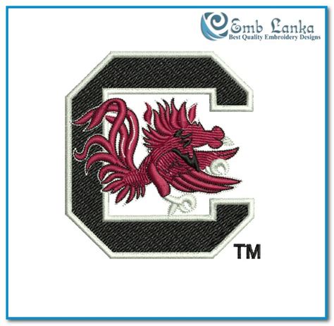 University Of South Carolina Logo Embroidery Design Emblanka