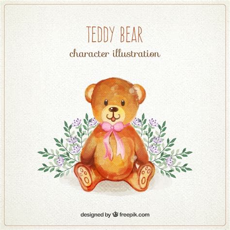 Premium Vector Watercolor Teddy Bear