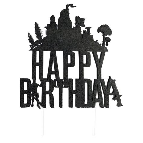 Fortnite Happy Birthday Banner And Cake Topper Cake Insertion