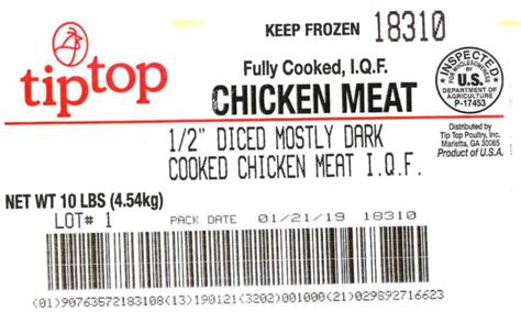 Tip Top Poultry Recalls Chicken Positive For Listeria Food Poison Journal