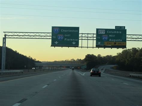 South Carolina Interstate 77 Southbound Cross Country Roads